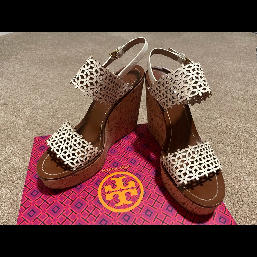 Tory Burch Floral Wedges